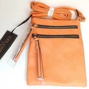 DELUXITY Crossbody Small Handbag with Multi Zippered Pockets